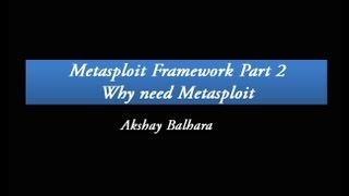 Metasploit framework series part  2