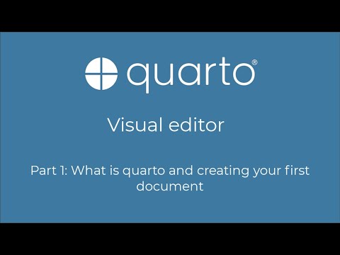 Quarto visual editor [Part 1]