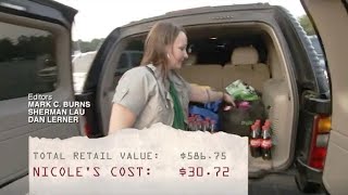 Extreme Couponing: A mother supports her family of five with coupons.