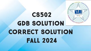 CS502 GDB Solution Fall 2024 | cs502 gdb solution fall 2024 | cs502 gdb solved fall 2024