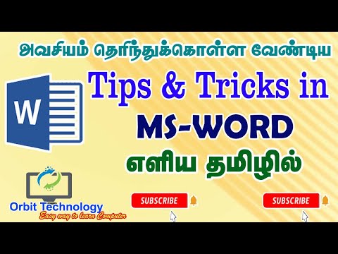 Easy Learn to Ms-Word - Tips & Tricks @RamyaSekar85