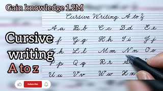 Easy steps of cursive writing/ Abc in cursive writing for all students/ gain knowledge/ English
