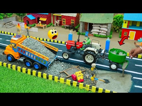 diy tractor mini truck to making modern concrete road construction science project @technopiston