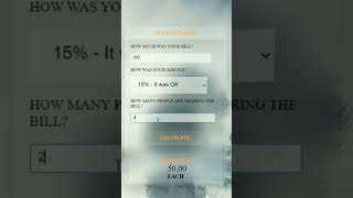Tip calculator using html css and JavaScript