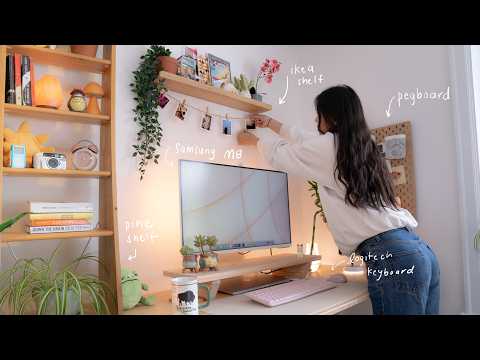 Desk Makeover 🎧 cozy wfh setup + ikea vlog