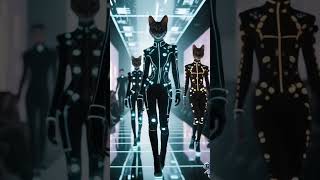 🔥Futuristic Catwalk: The Neon Revolution! 😺✨ #TechStyle #aifashion comments below! 👇 #AIWhirl