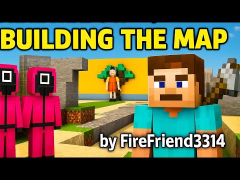 🔥Building Squid Game in Minecraft! |🔥 FireFriend3314's Custom Map Build ♂️ #minecraft