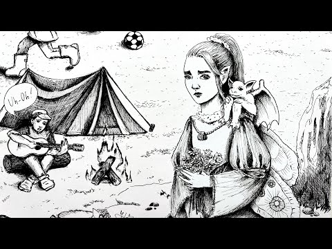 I drew 31 ink doodles in 1 night - Satisfying video ( Inktober 2022 draw with me / how to draw - pen