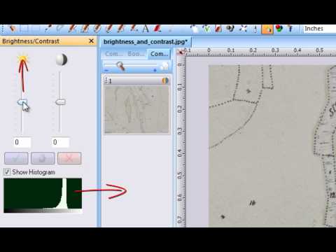42 Brightness contrast adjustment for scanned images in PixEdit Document Scanning Program.