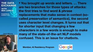 Jack Morris on adversarial attacks against natural language model