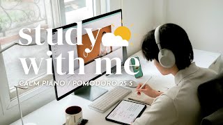 ⛅️ 2-HOUR STUDY WITH ME TO RESET FOR 2025 | 🎹 Calm Piano | Pomodoro 25/5