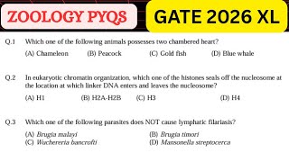 GATE XL PYQs 2026|GATE LIFESCIENCE Solved pyqs|GATE MCQ questions for lifescience/Zoology #gate