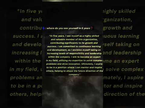 #wheredoyouseeyourselfin5years  top HR interview questions ❓. #youtubeshorts #shorts #hrinterview