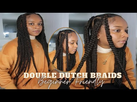 NEW TREND: Large Double Dutch Box Braids (For Beginner Braiders)