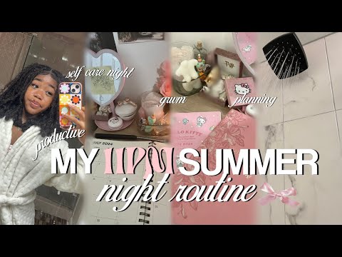 my 11PM PRODUCTIVE summer night routine | grwm, self care night, facemasks | SUMMER DIARIES 003 🌺