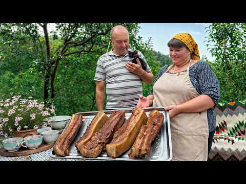Village Cooking: Smoked Bacon With Spices and Garden Veggies