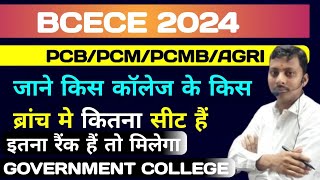 BCECE 2024 CUTOFF RANK || PCB/PCM/PCMB/AGRI || NURSING,AGRICULTURE,PHARMA,ENGG || BCECE RESULT 2024