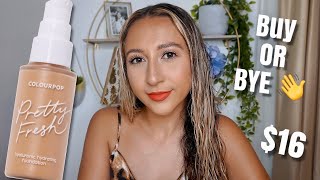 NEW COLOURPOP PRETTY FRESH HYDRATING FOUNDATION FIRST IMPRESSION & 8 HOUR WEAR TEST!