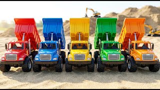 🚚 5 Little Mighty Dump Trucks: Number Hunt Adventure! | Learn Colors & 123s 🏗️