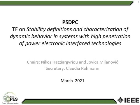Prof Claudio Canizares: Definition and Classification of Power System Stability Revisited & Extended