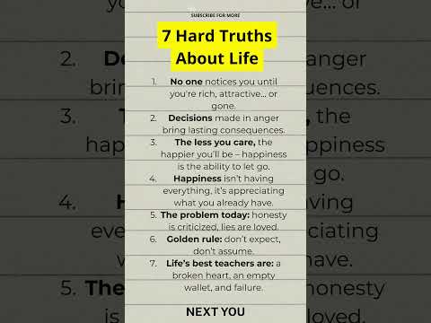7 Hard Truths About Life #hardtruths #lifelessons #realtalk #growthmindset #deepthoughts #psychology