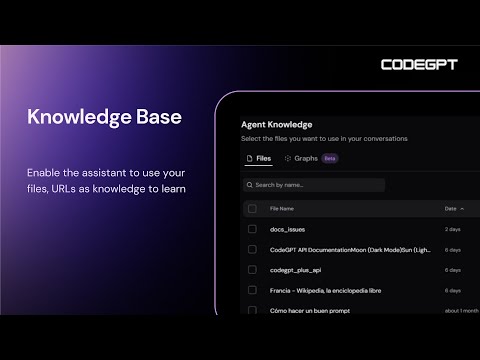 Agrega archivos como base de conocimiento