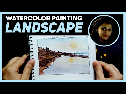simple watercolor landscape painting for beginners