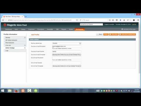 Setting up Backup Profile