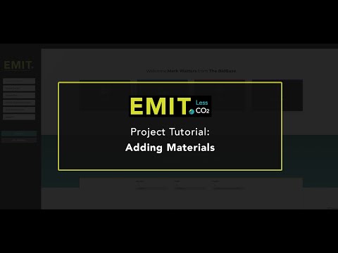 EMIT Tutorial- Adding Material to a Project