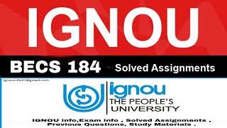 BECS 184 IGNOU | All SOLVED ASSIGNMENT in English | 2020 - 21