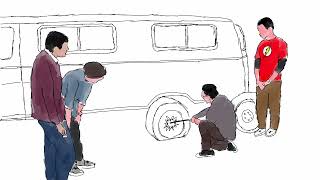 How nerds fix a flat tire (ANIMATIC)