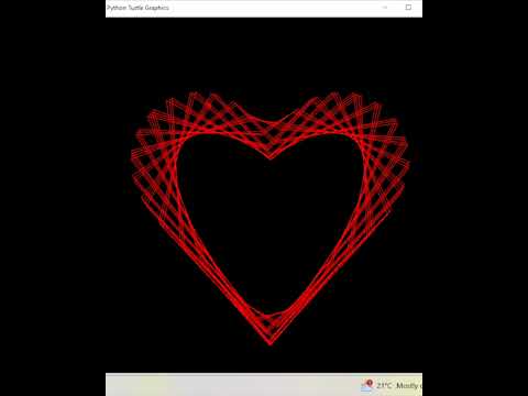 Draw Heart with PYTHON  #coding #codingtime #drawing #python #timeclock #programming #pythoncode