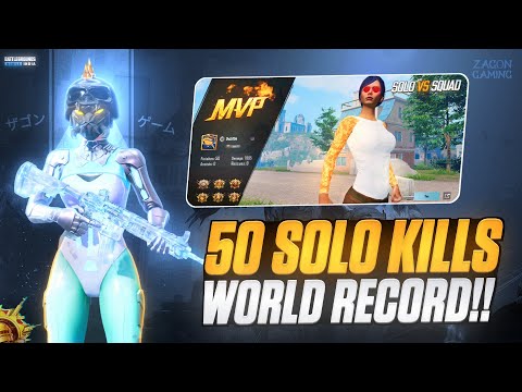 50 SOLO KILLS WORLD RECORD [*Non Gyro Back To Back Clutches!] | BGMI