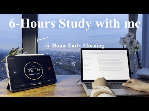 6 Hours Study With ME| 50/10 | Study with me no Music| Focus on the Present|| Mindful Studying