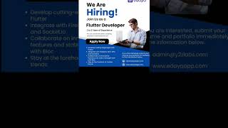 HIRING FLUTTER DEVELOPER #hirings #softwaredeveloper #2024 #career #job #developerjobs #shorts