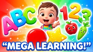 ABC, 123, Colors, Shapes & Vegetables | Full Learning Video for Kids | Preschool & Toddlers
