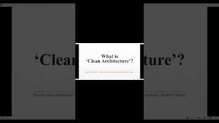 #Shorts What is Clean Architecture? - Interview Questions Series