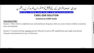 Virtual University CS601 GDB Solved | FSK vs ASK | Best Choice