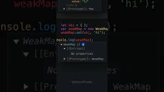 Map vs WeakMap #javascript #nodejs #shorts