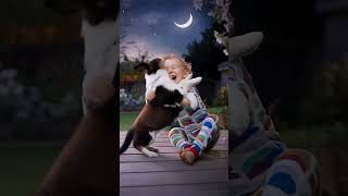 Baby And Puppy Enjoying time #shorts #kidspets #funny #viral