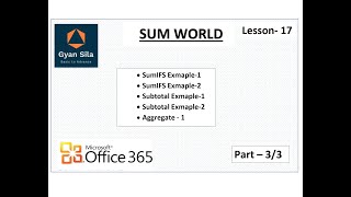 Learn MIS | Learn Free MS Excel | MIS Reports |SumIFS, Subtotal, Aggregate (Part-3/3) |  Lesson - 17