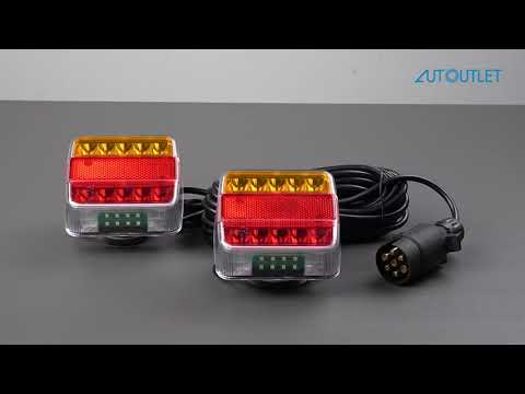 AUTOUTLET Rear Light Set for Trailer, Wired with Screw Mounting