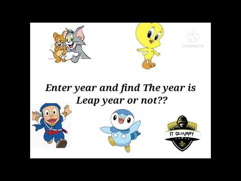 Enter year and find the year is  leap year or not ??        |Subscribe-IT QUARRY