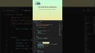 Dark Mode Animation Using css code #shorts