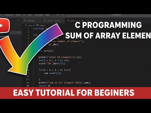 Sum Of Array Element  In C | average of the array in c programming 