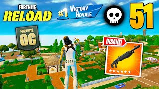 51 Elimination Solo Vs Squads Reload "Zero Build" Gameplay Wins (NEW Fortnite RELOAD Chapter 6 PC)