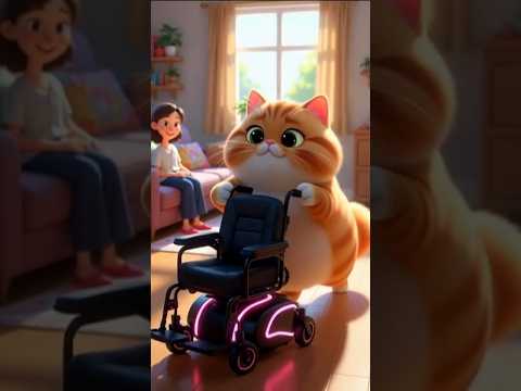 Cat's Surprise Gift From Pocket Money🦼✨ The Sweetest Cat Ever❤️ #shorts #cat #catcartoon #catvideos