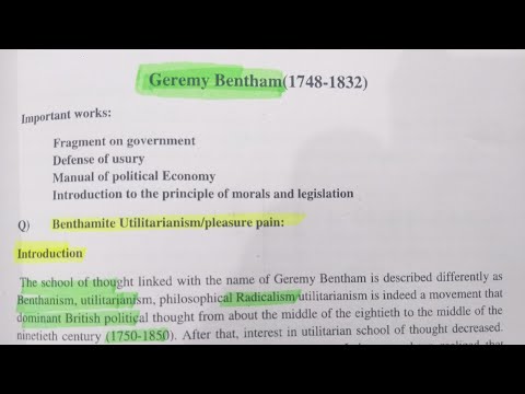 Jeremy Bentham Political Thought- Philosophy(CssPmsUpscMa)Theory of Utilitarianism,State,Govt..