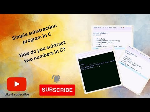How do you subtract two numbers in C?#coding#C