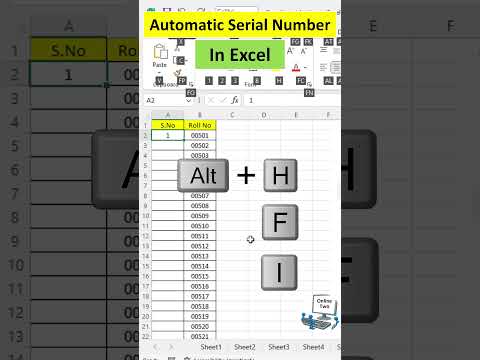 Automatic Serial Number In Excel   #shortcut  #excel    #serial  #asmr #computer